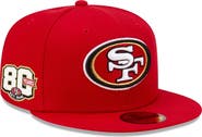 New Era Men's New Era Scarlet San Francisco 49ers 80th Anniversary Side Patch 59FIFTY Fitted Hat