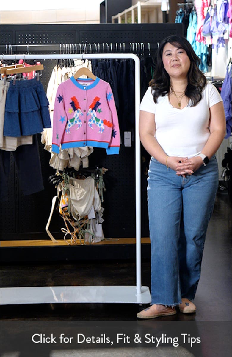 Kids' Appliqué Horse Intarsia Cotton Cardigan, sales video thumbnail