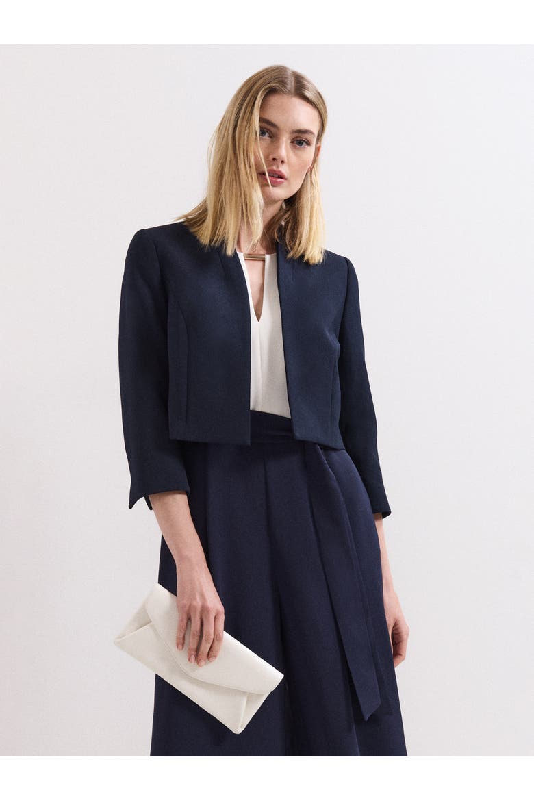 Catherine Cropped 3/4 Sleeve Jacket, Main, color, Navy