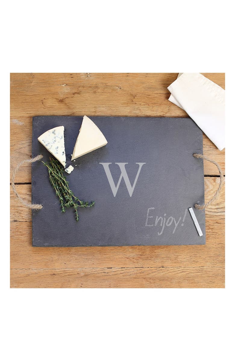 Cathy's Concepts Monogram Slate Serving Board, Main, color, 