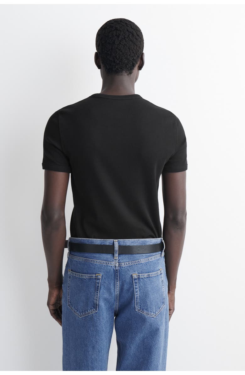 COS Slim Ribbed Cotton T-Shirt, Alternate, color, Black