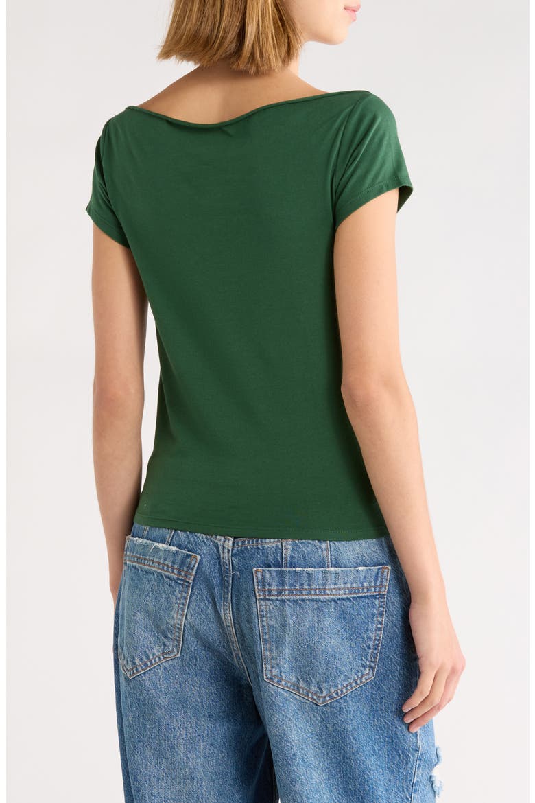 Cali Off the Shoulder Graphic Tee, Alternate, color, GREEN