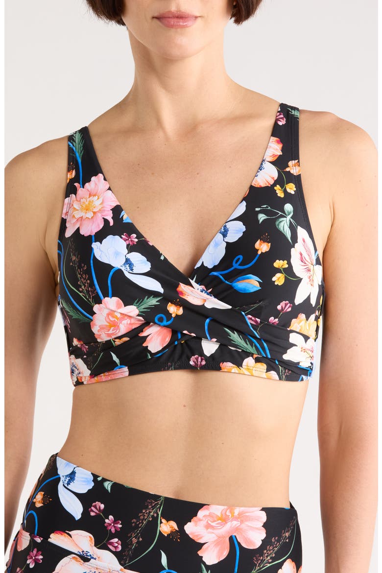 Vera Surplice Underwire Bikini Top, Main, color, BLACK