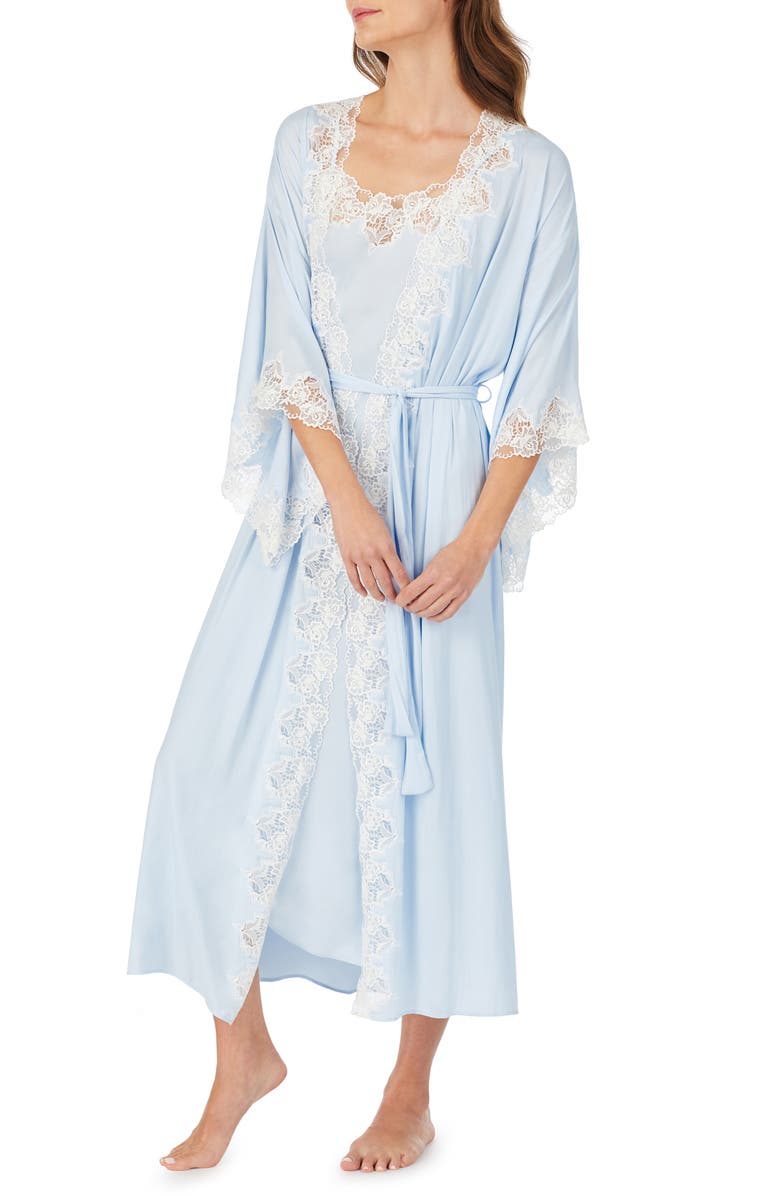 Eileen West Ballet Satin Robe, Alternate, color, Blue