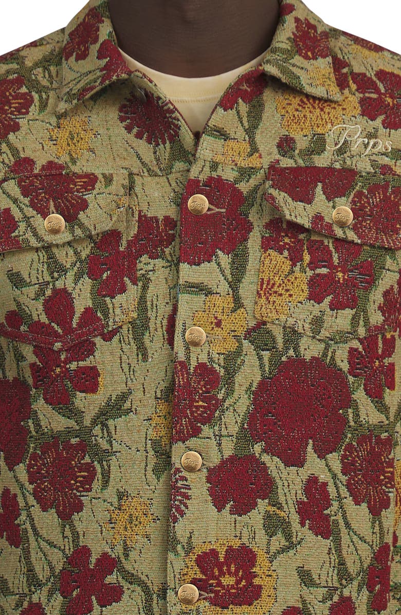 PRPS Deer Valley Floral Jacquard Tapestry Trucker Jacket, Alternate, color,