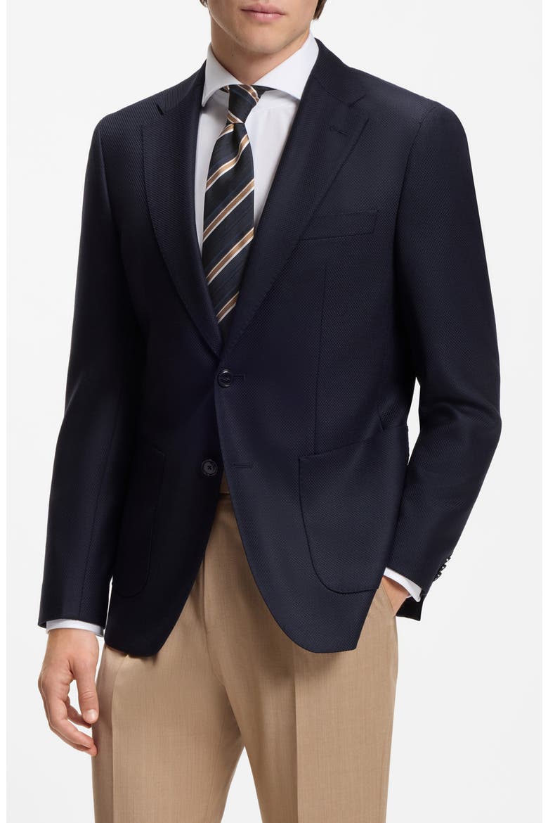 Striped Silk Blend Tie, Alternate, color, BLACK