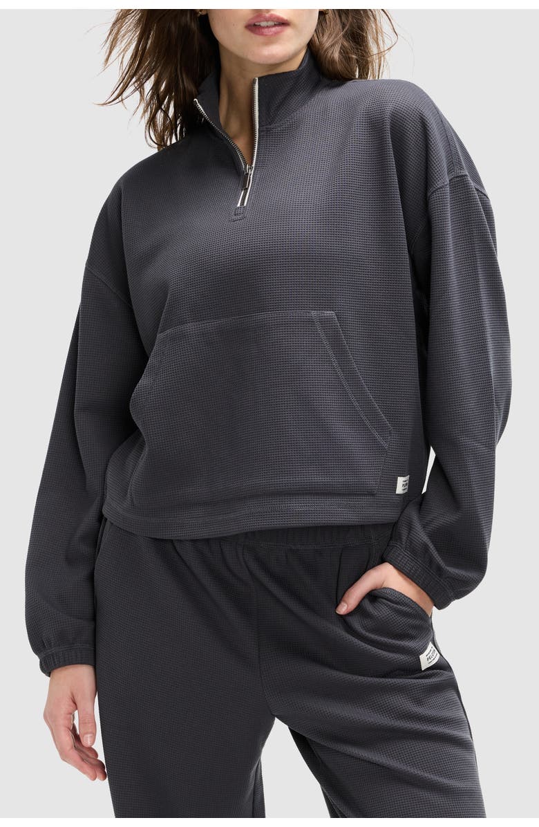 Peloton Waffle Mock Neck 1/2 Zip, Main, color, Slate