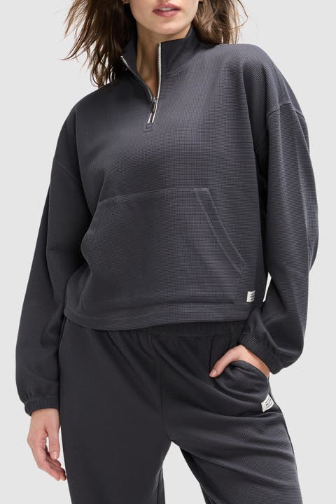 Waffle Mock Neck 1/2 Zip