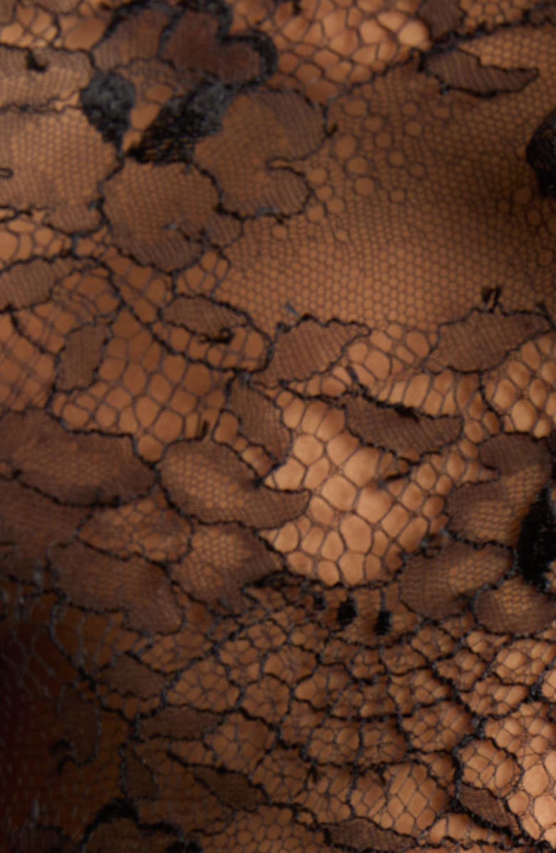 Valentino Garavani Sheer Floral Lace Tie Neck Shirt, Alternate, color, 