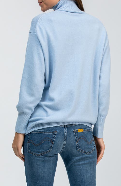 Pietro Brunelli Maternity Maternity Relaxed Turtleneck Regina Sweater With Long Sleeves In Blue