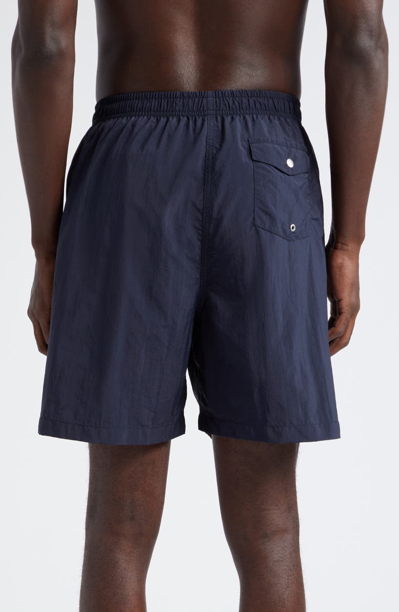 Noah Core Logo Patch Swim Trunks, Alternate, color, Navy