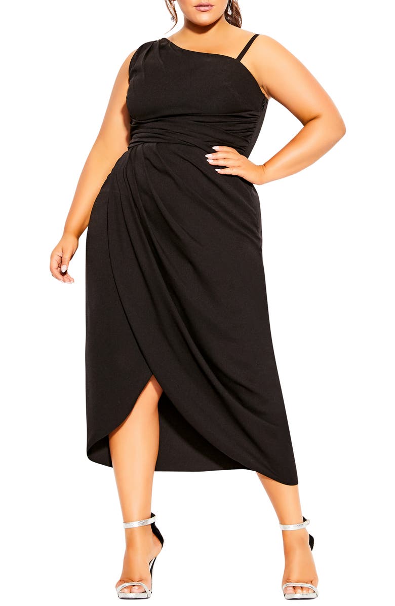 City Chic True Love One-Shoulder Midi Dress, Alternate, color,