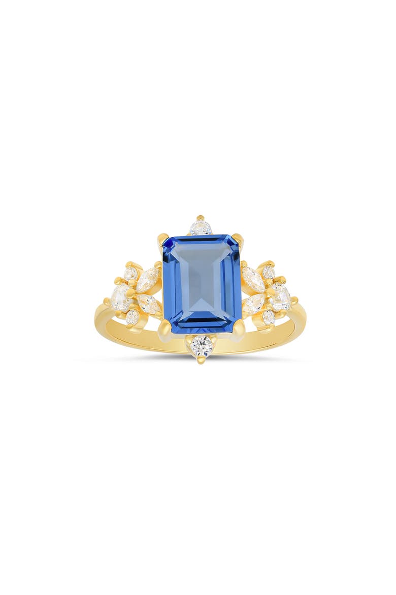Emerald Cut Cubic Zirconia Ring, Main, color, GOLD