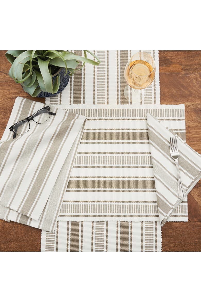 Chandler Stripe Clay Cloth Napkin, Set of 6, Alternate, color, Brown