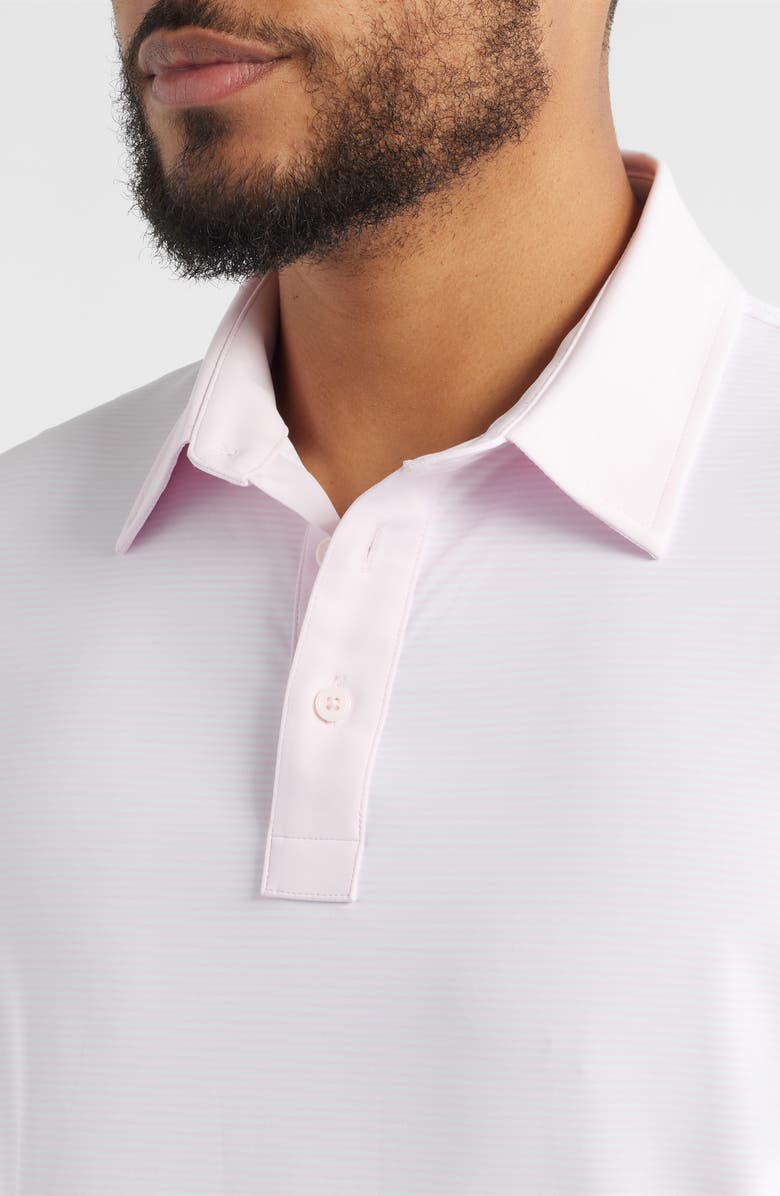 G/FORE Feeder Stripe Performance Polo, Alternate, color, Blush