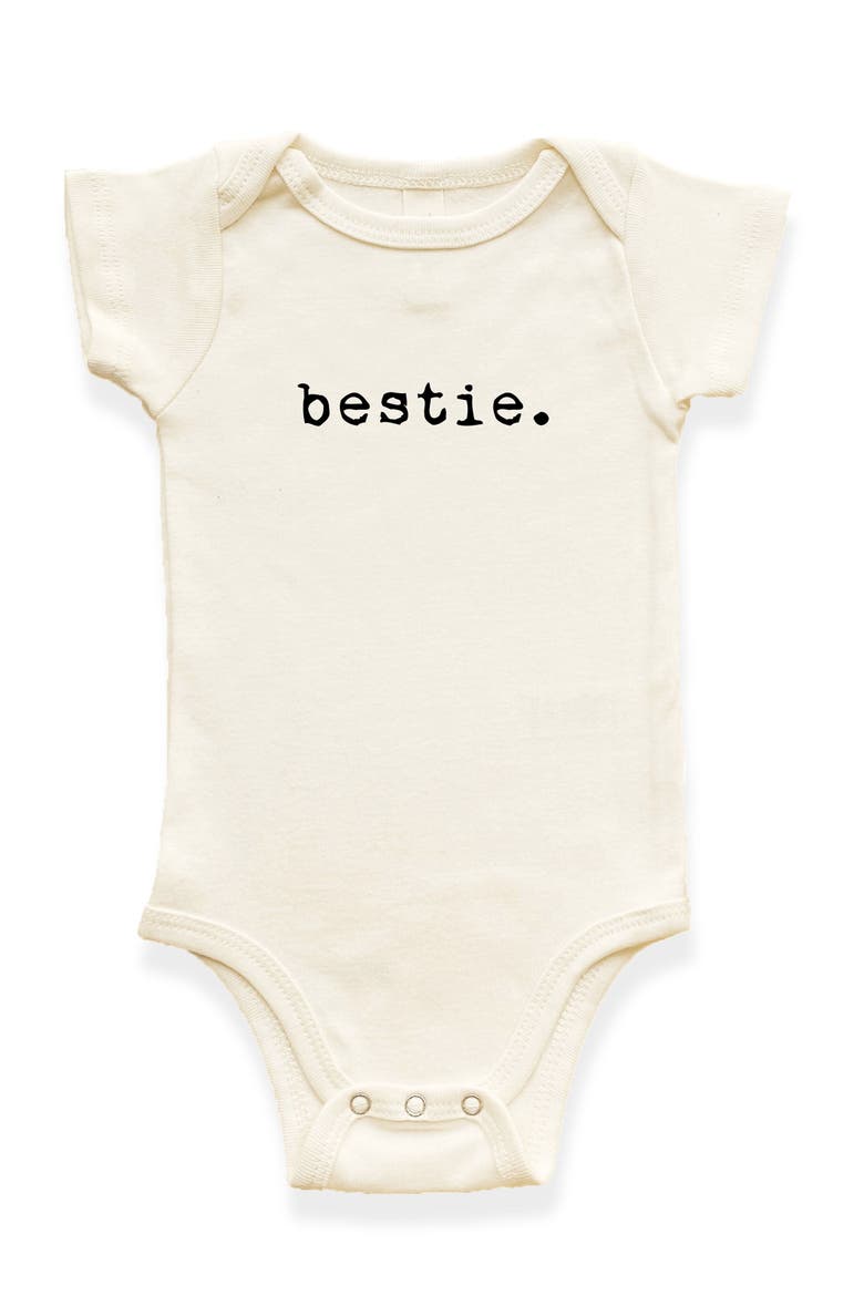Bestie Organic Baby Bodysuit, Main, color, Natural Black Lettering
