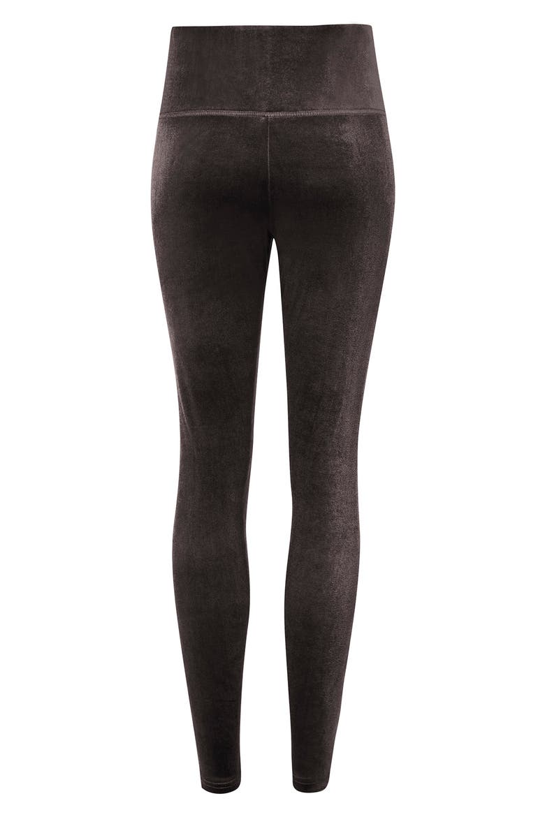 Cora High Waist Velvet Leggings, Alternate, color, DARK GREY