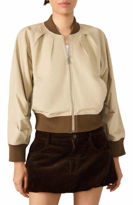 Steve Madden Bray Cotton Crop Bomber Jacket