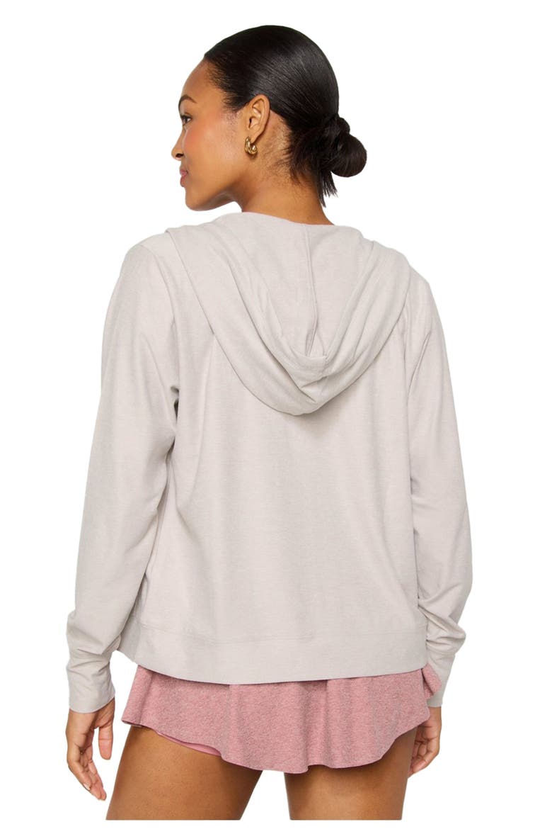 Cloud Jersey Full Zip Hoodie, Alternate, color, Light Heather Sand