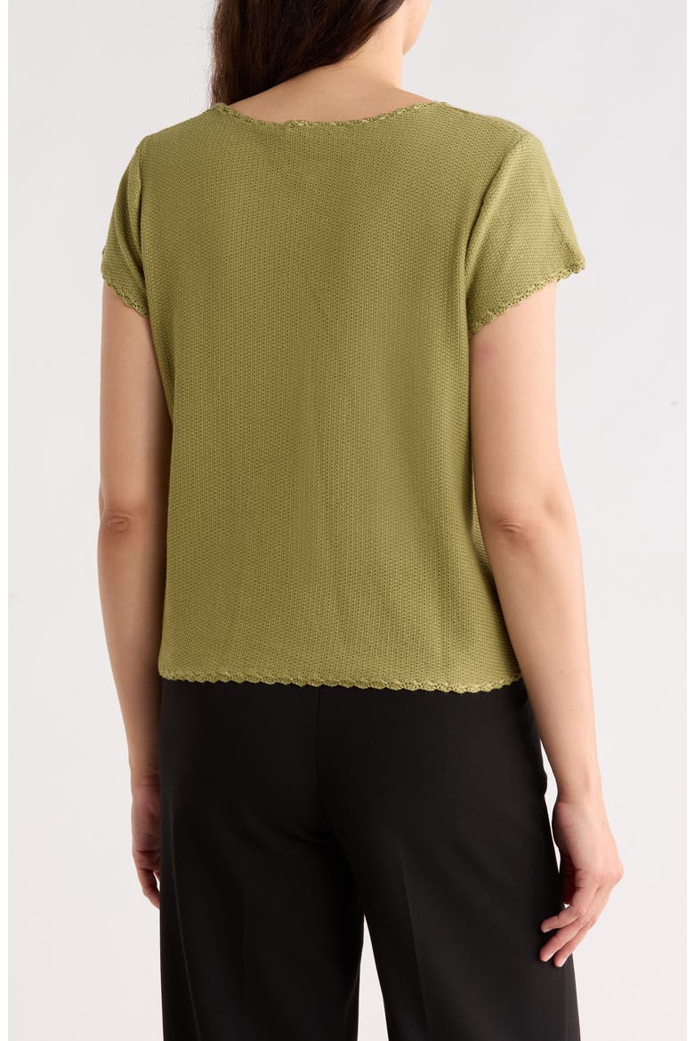 Boat Neck Cap Sleeve Seed Stitch Sweater, Alternate, color, GREEN OASIS