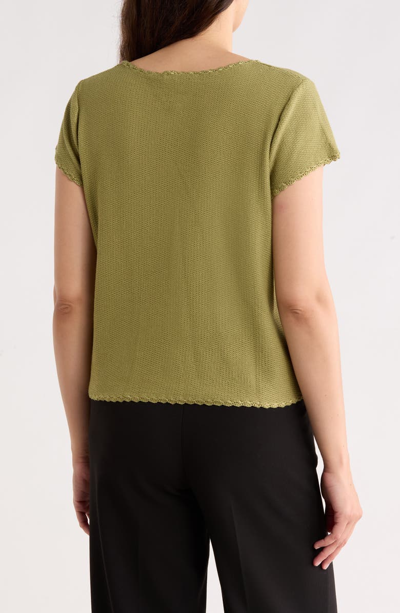 Adrianna Papell Boat Neck Cap Sleeve Seed Stitch Sweater, Alternate, color, Green Oasis
