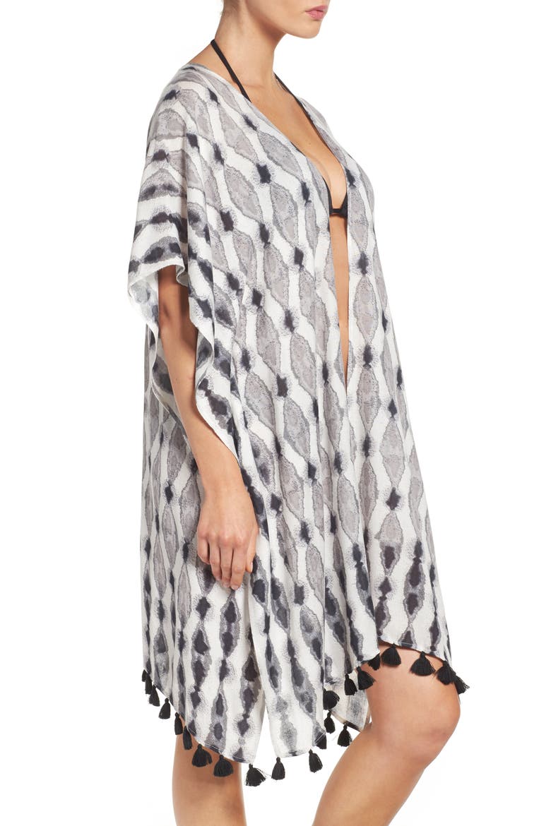 Caslon® Tie Dye Tassel Wrap, Alternate, color, BLACK COMBO