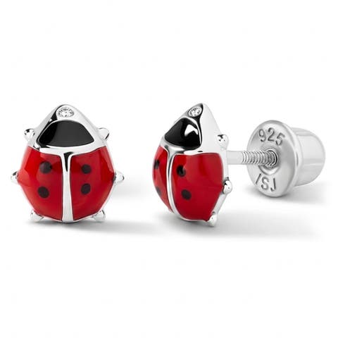 Adorable Enamel Ladybug Earrings