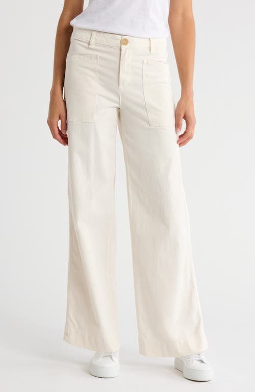 Frank & Eileen Patch Pocket Wide Leg Pants in Chalk 