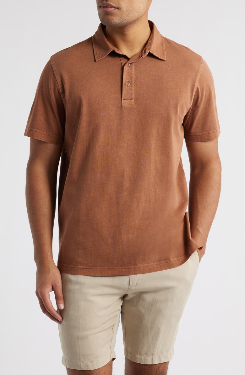 Treasure & Bond Solid Cotton Jersey Polo, Main, color, Brown Aztec