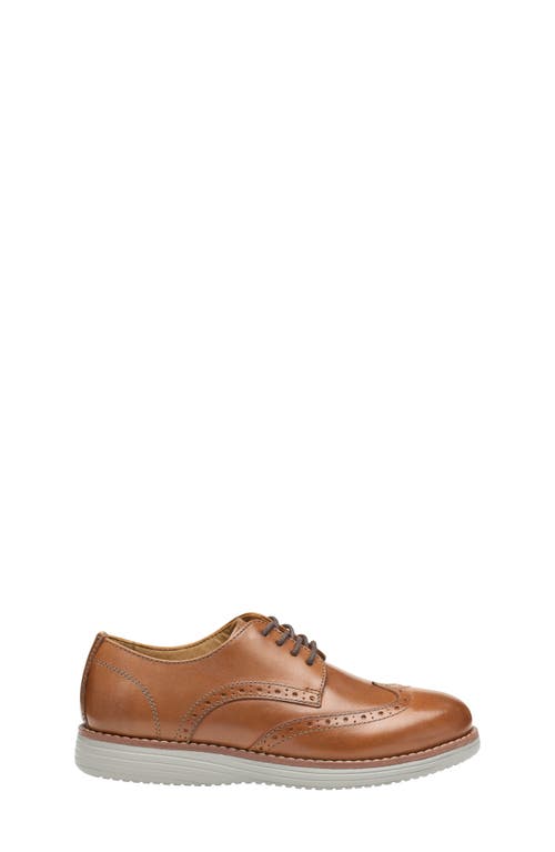 Johnston & Murphy Kids' Upton Wingtip Derby In Tan Full Grain