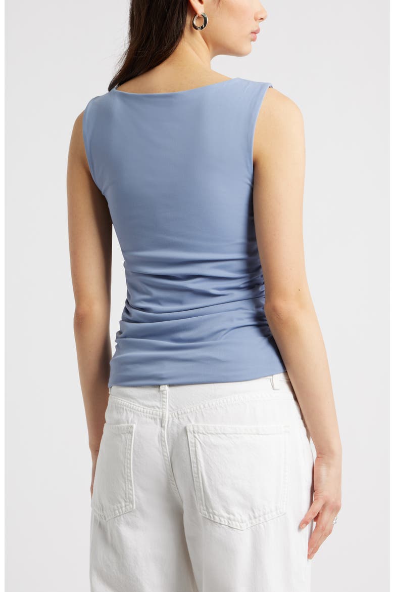 Boat Neck Sleeveless Top, Alternate, color, BLUE UMBRA