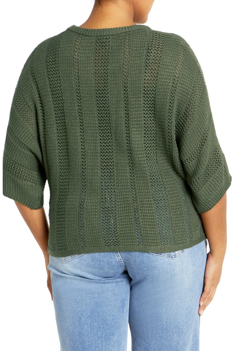 Sienna Open Stitch Sweater, Alternate, color, KHAKI