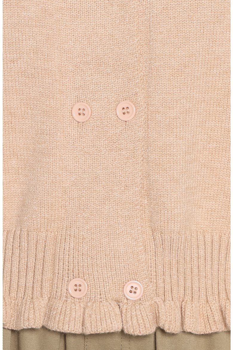 Marjorie Frill Cardigan, Alternate, color, BEIGE