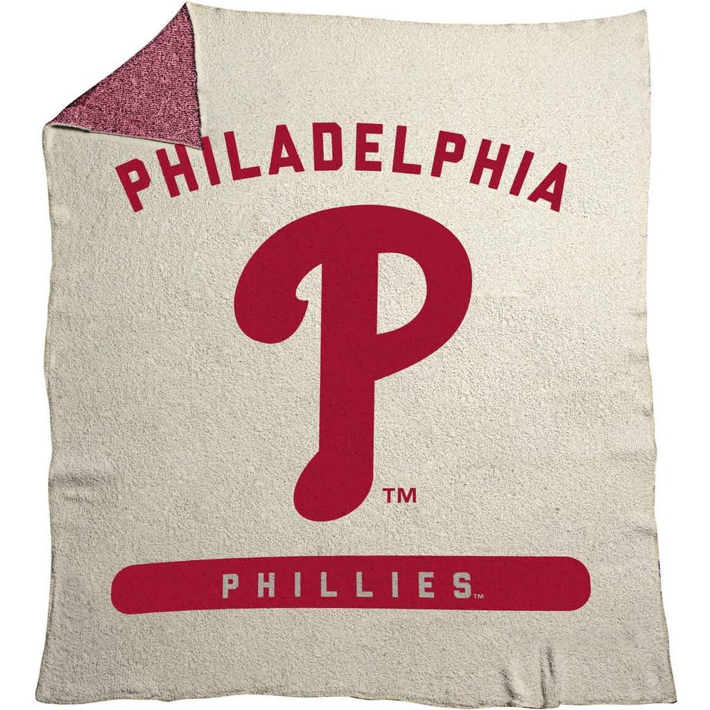 LOGO BRANDS Philadelphia Phillies 50" x 60" Luxe Dreams Throw Blanket in Oatmeal at Nordstrom