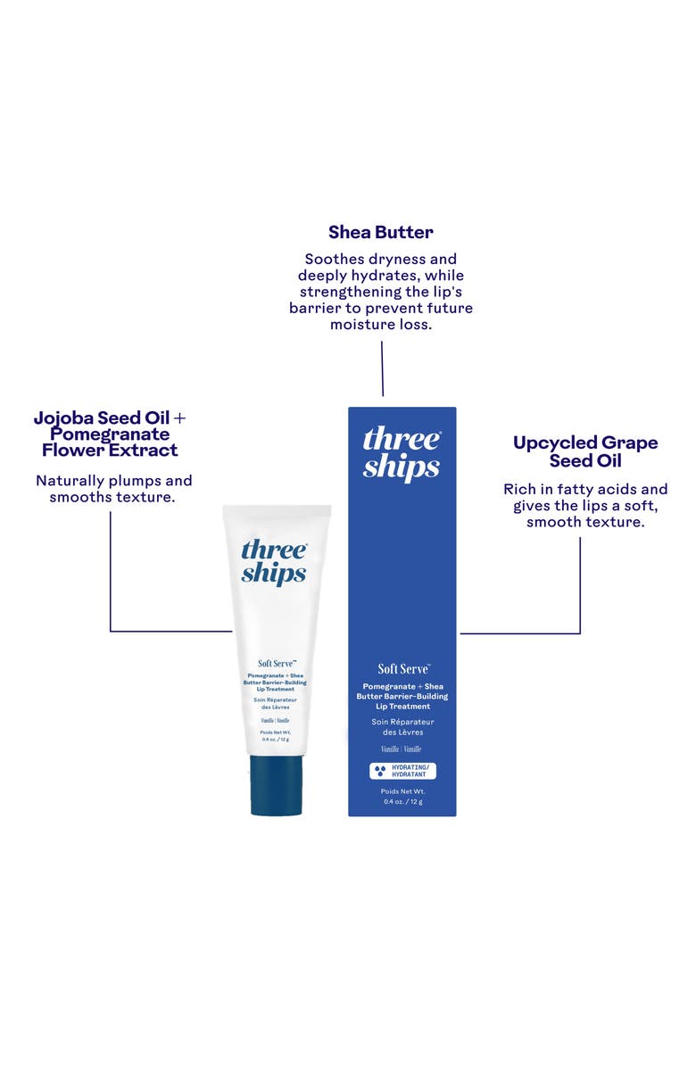 Three Ships SoftServe<sup>™</sup> Pomegranate + Shea Butter Barrier-Building Lip Treatment, Alternate, color,