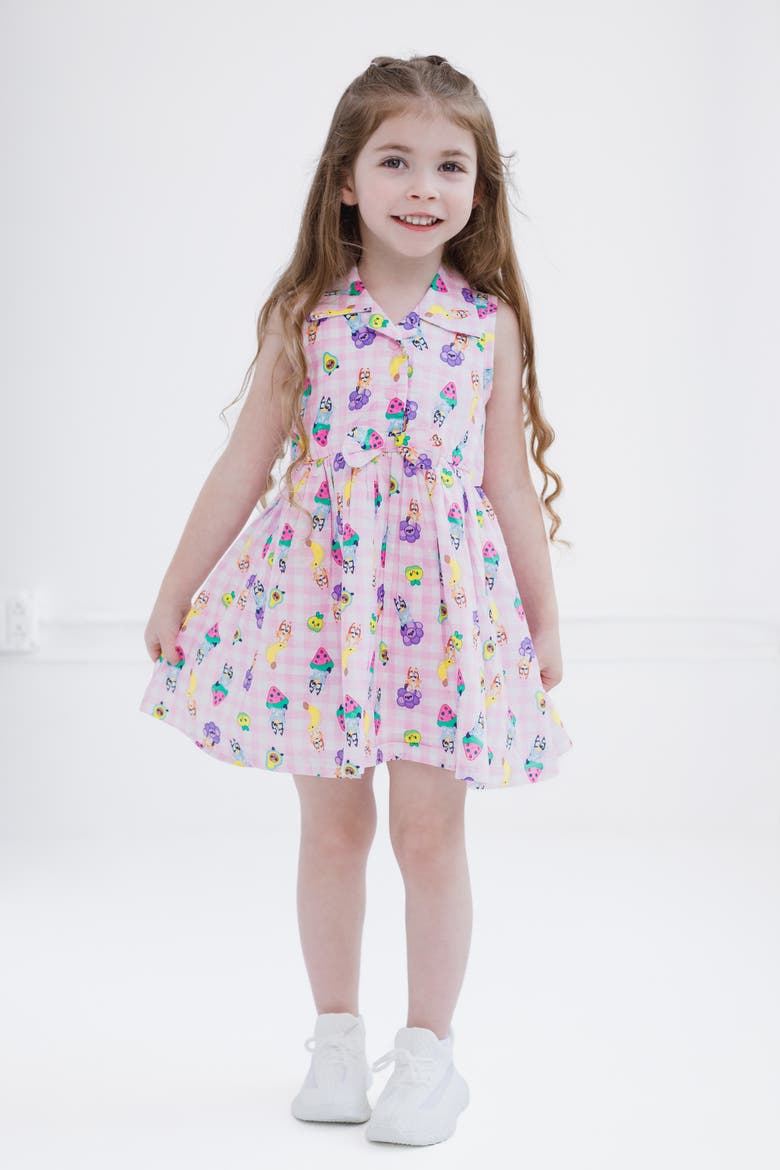 Sleeveless Flare Dress, Alternate, color, Pink Bluey Bingo