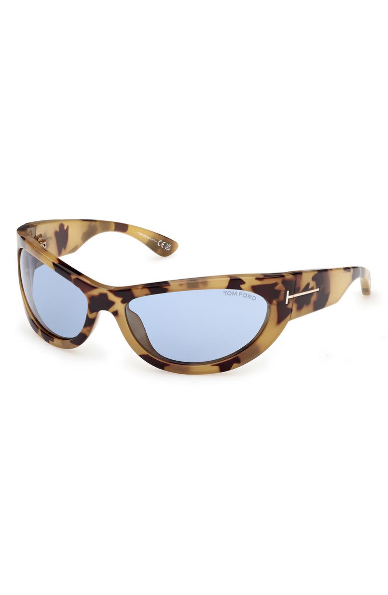 TOM FORD Leona 62mm Cat Eye Sunglasses, Alternate, color, Tokyo Tortoise / Bright Blue