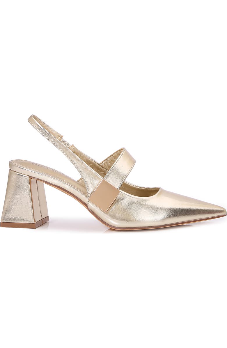 BERNESS Inset Strap Slingback Pump, Alternate, color, Gold