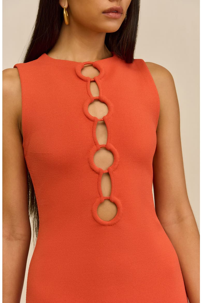 Hartley Mixed Cutout Minidress, Alternate, color, CANYON