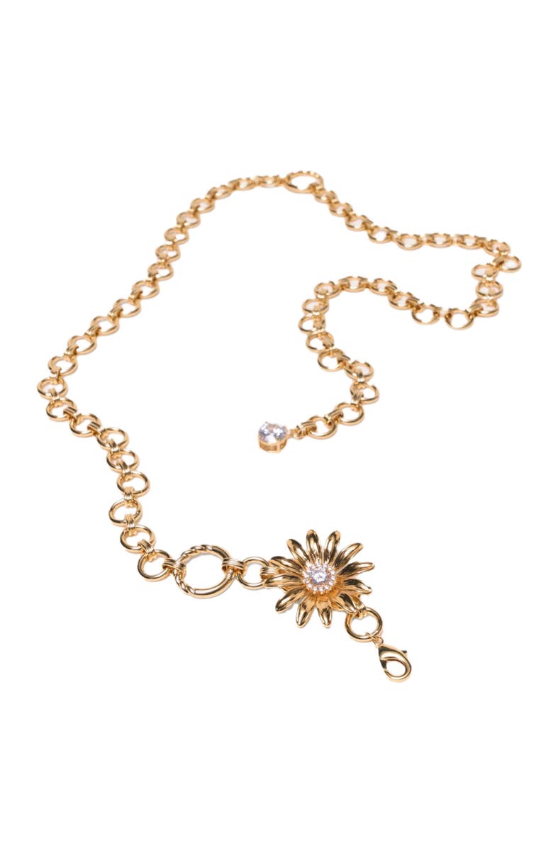 maje Chain belt with flowers, Alternate, color, Gold