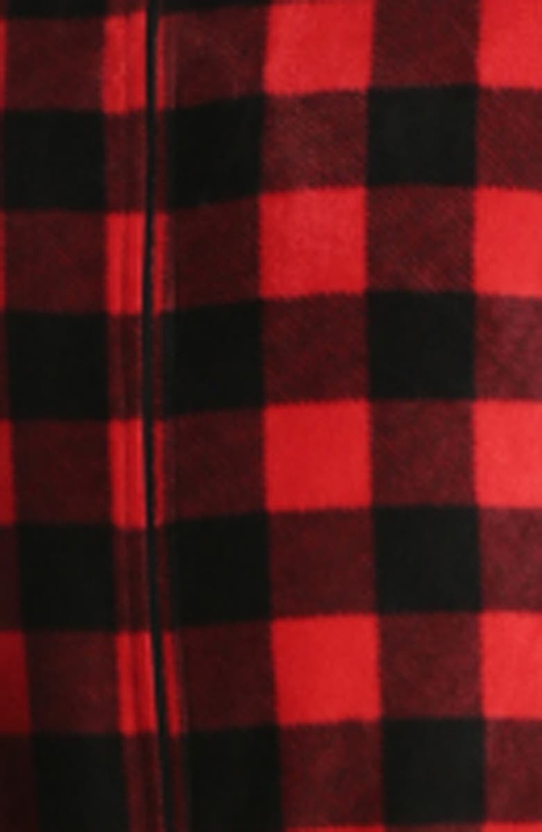 SLEEPHERO Novelty Plaid Fleece Bodysuit, Alternate, color, Buffalo Check