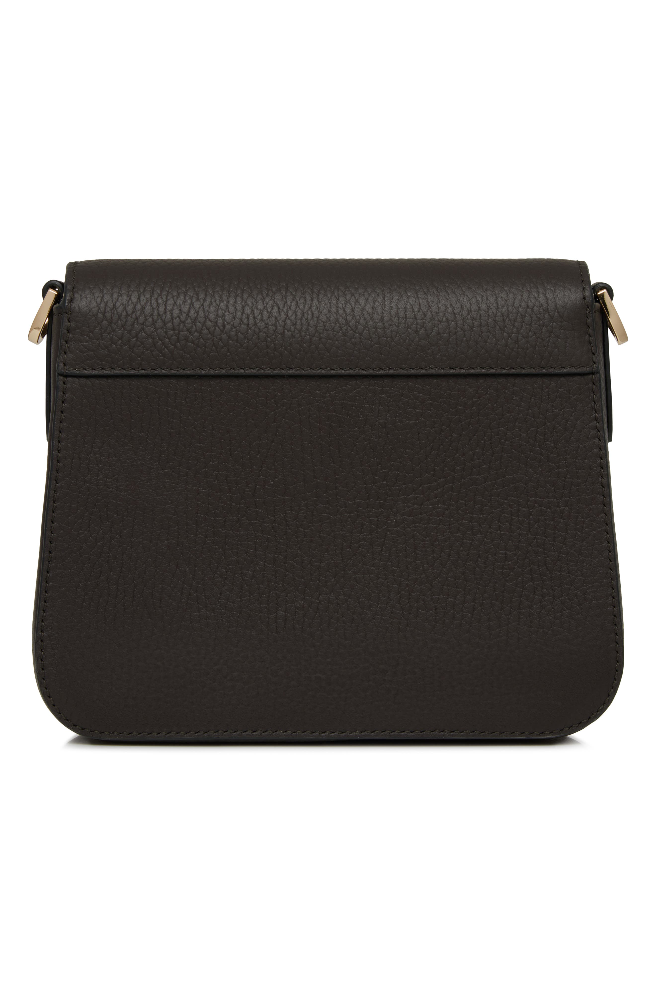 Strathberry Mini Ace Leather Crossbody Bag, Alternate, color, Espresso