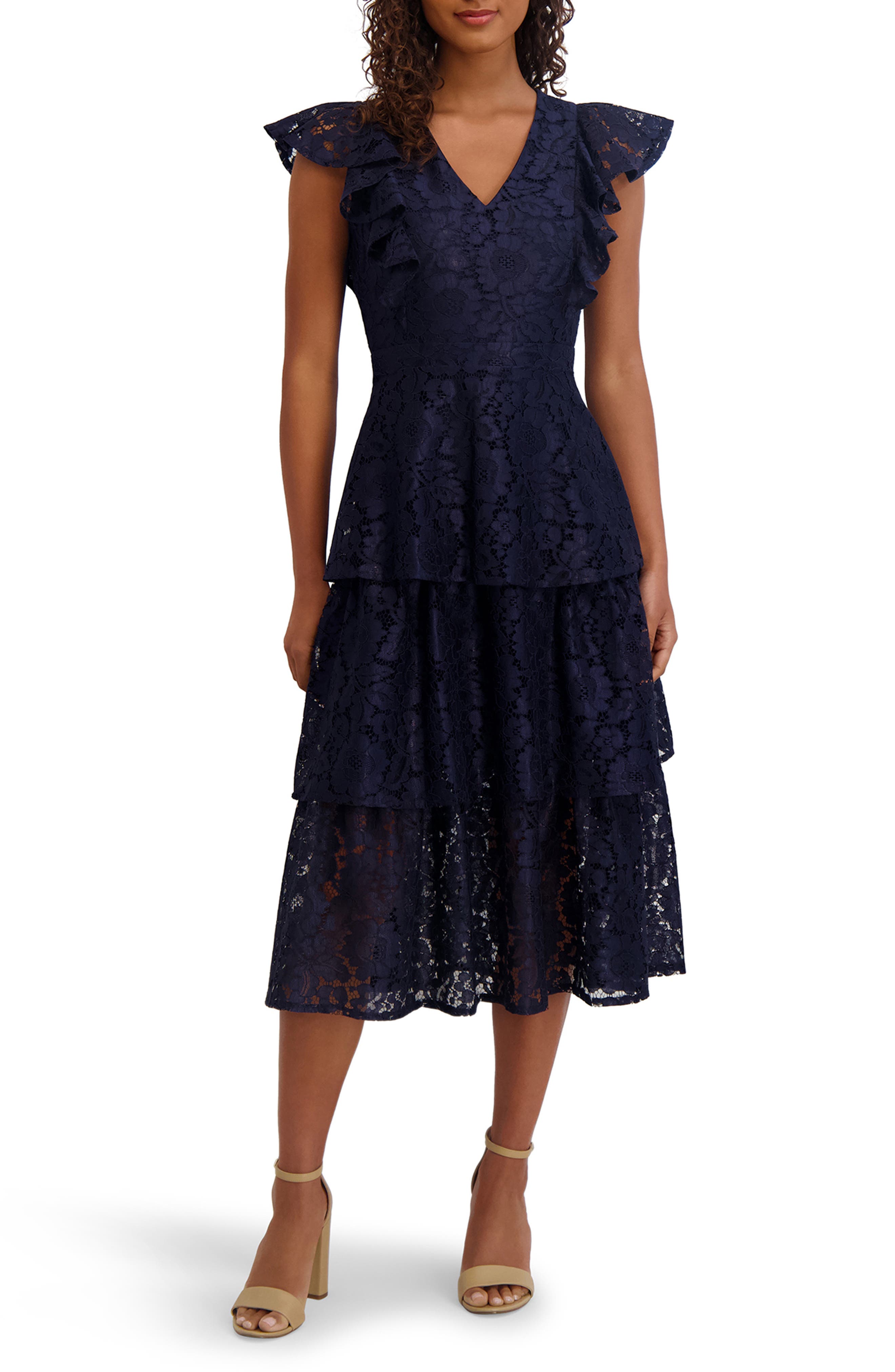Kensie Floral Lace Midi Dress