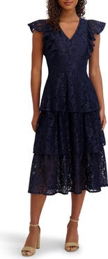 Kensie Floral Lace Midi Dress
