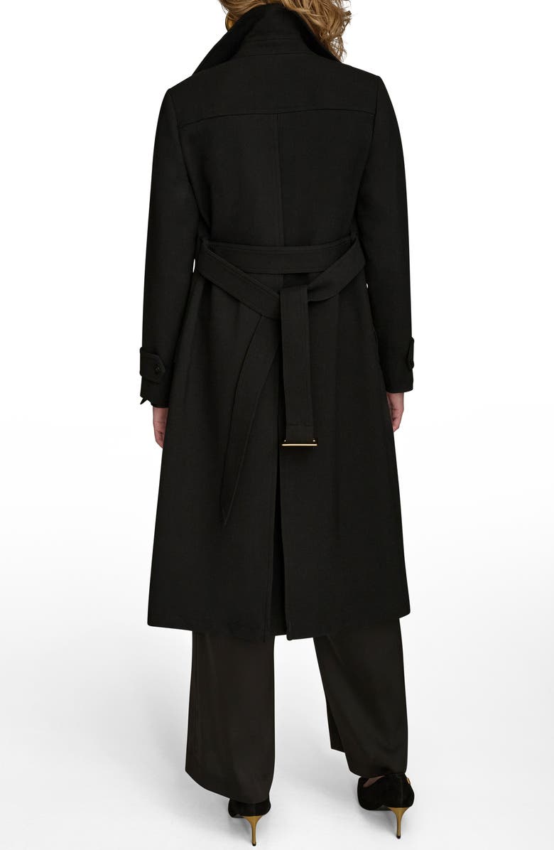 Donna Karan New York Belted Long Raincoat, Alternate, color, Black