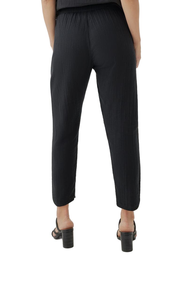 Pact Organic Coastal Double Gauze Tapered Pull-On Pant, Alternate, color, Black