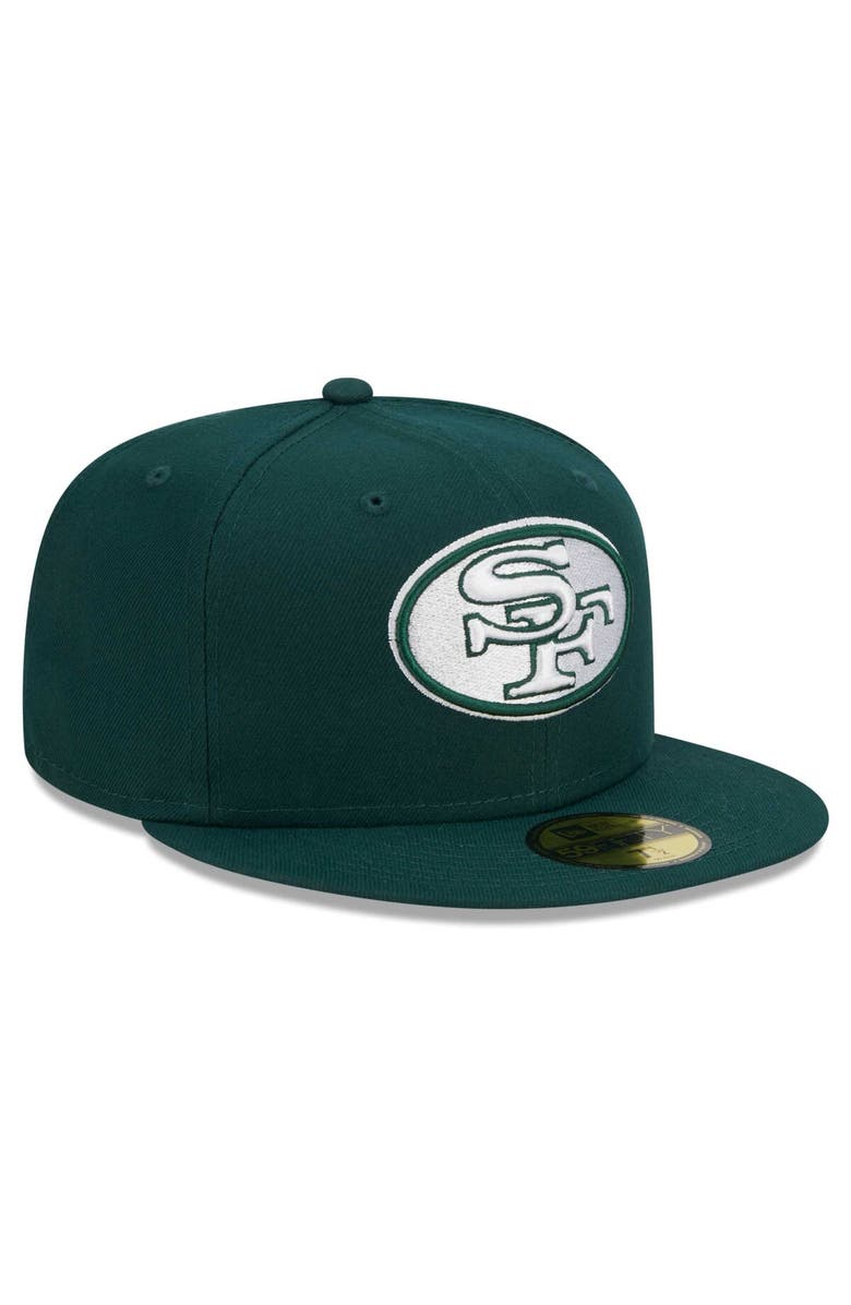 New Era Men's New Era Green San Francisco 49ers Throwback Main 59FIFTY Fitted Hat, Alternate, color,