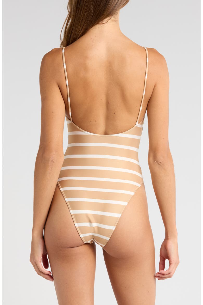 Renna Camel Stripe One-Piece Swimsuit, Alternate, color, CAMEL STRIPE