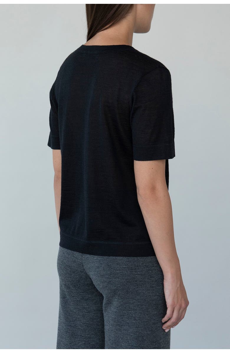 SSKEIN Crew Neck Sweater Tee, Alternate, color, Black