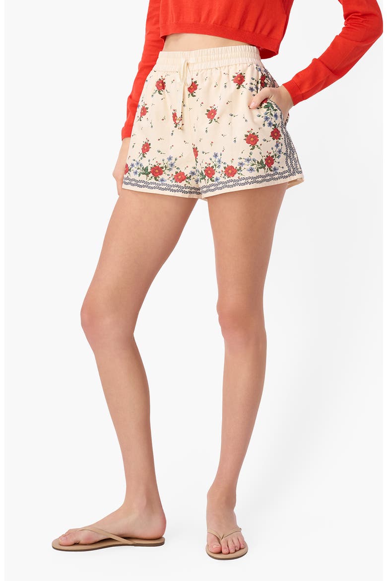 Cotton & Silk Drawstring Shorts, Alternate, color, HEIRLOOM BANDANA